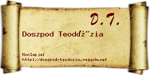 Doszpod Teodózia névjegykártya